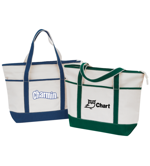 Crest Canvas Zipper Tote